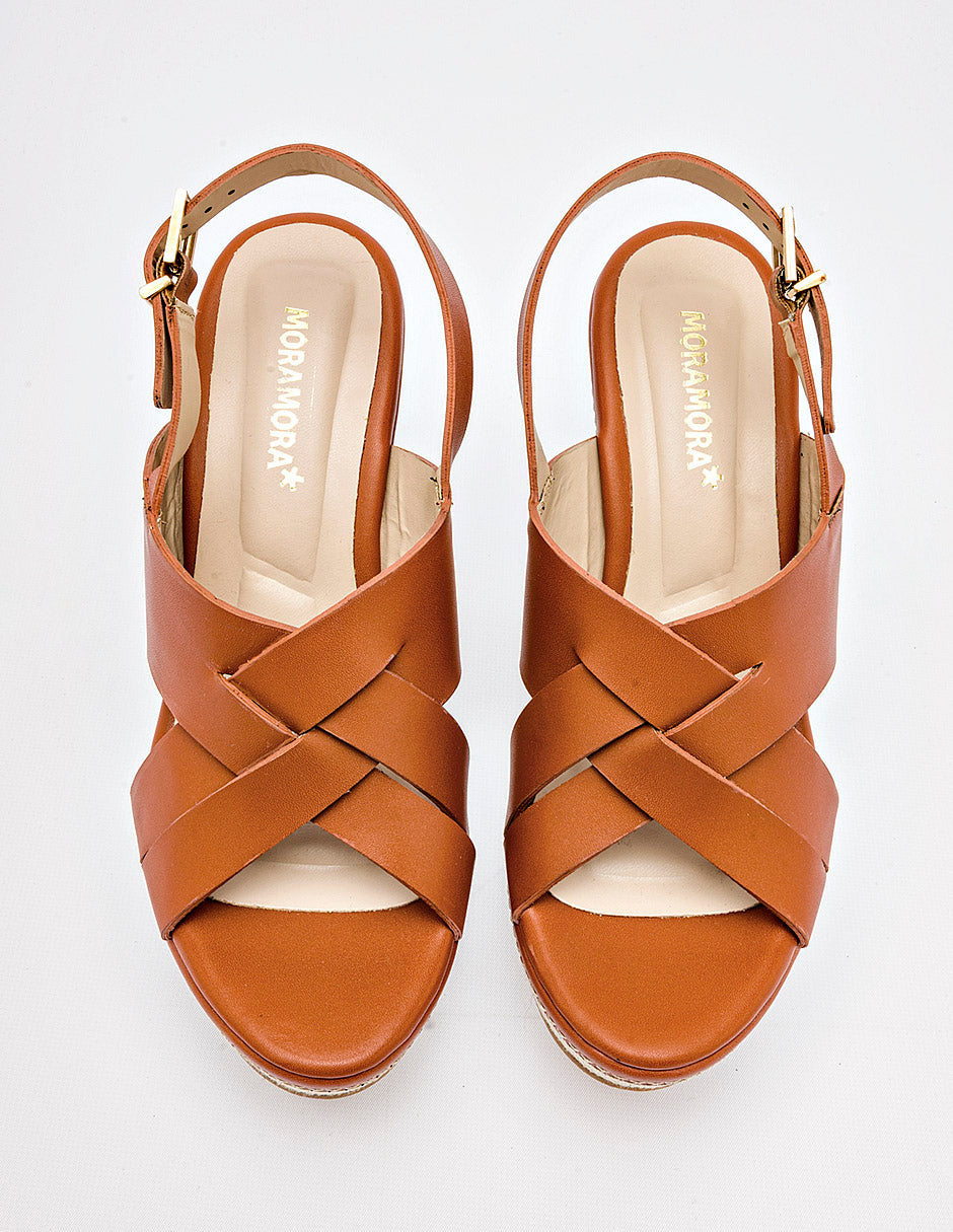 Sandalia cuña para Mujer Camel WINONA