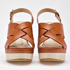 Sandalia cuña para Mujer Camel WINONA