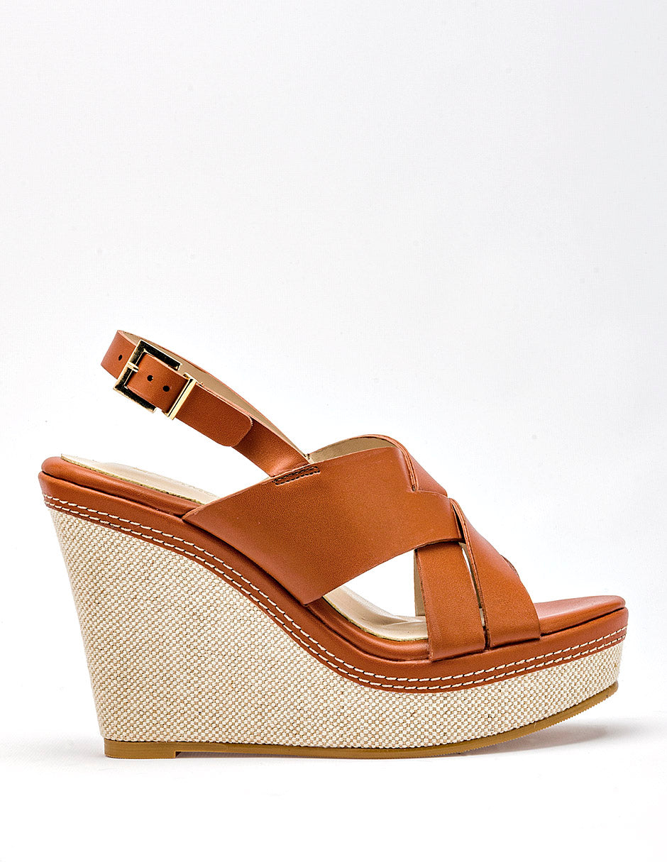 Sandalia cuña para Mujer Camel WINONA en Moramora