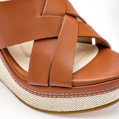 Sandalia cuña para Mujer Camel WINONA
