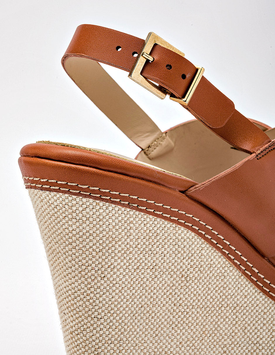 Sandalia cuña para Mujer Camel WINONA en Moramora
