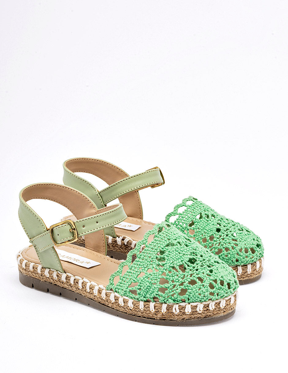 Alpargata para Niña  Verde Fernanda en Moramora