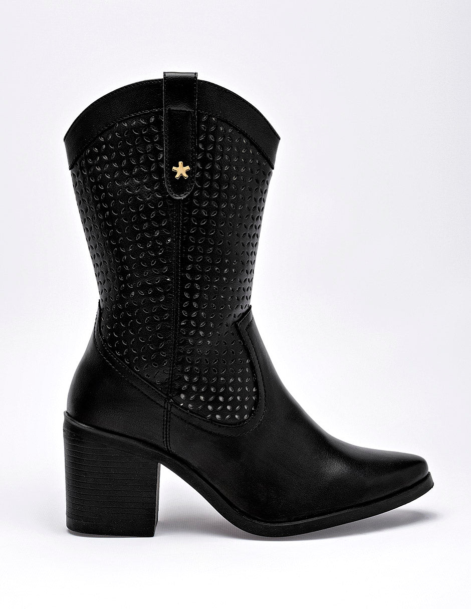 Bota Tacón para Mujer marca Moramora Negro TABITA