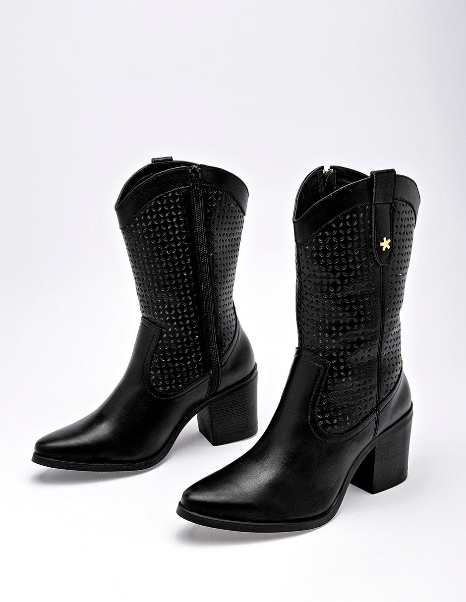 Bota Tacón para Mujer marca Moramora Negro TABITA