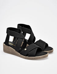 Sandalia cuña para Mujer  Negro Margarita