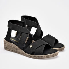 Sandalia cuña para Mujer  Negro Margarita