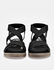 Sandalia cuña para Mujer  Negro Margarita