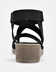 Sandalia cuña para Mujer  Negro Margarita