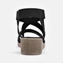 Sandalia cuña para Mujer  Negro Margarita