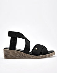 Sandalia cuña para Mujer  Negro Margarita