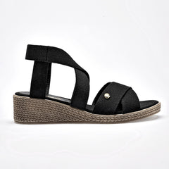 Sandalia cuña para Mujer  Negro Margarita