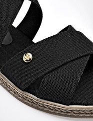 Sandalia cuña para Mujer  Negro Margarita