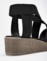 Sandalia cuña para Mujer  Negro Margarita