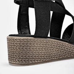 Sandalia cuña para Mujer  Negro Margarita
