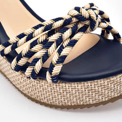 Sandalia cuña para Mujer  Azul marino Dolores