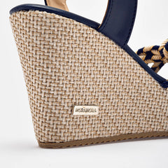 Sandalia cuña para Mujer  Azul marino Dolores