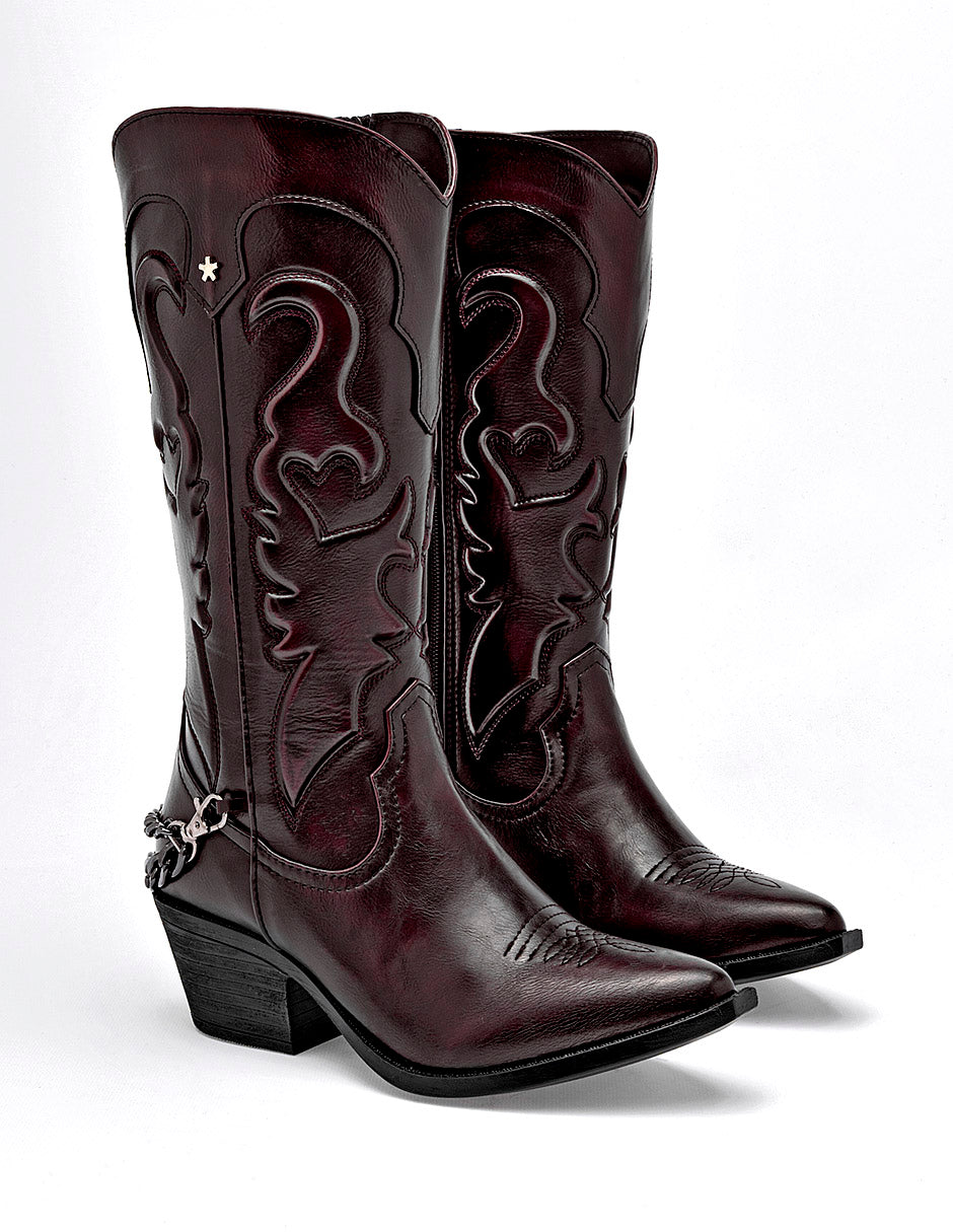 Bota Tacón para Mujer  Vino Mika en Moramora