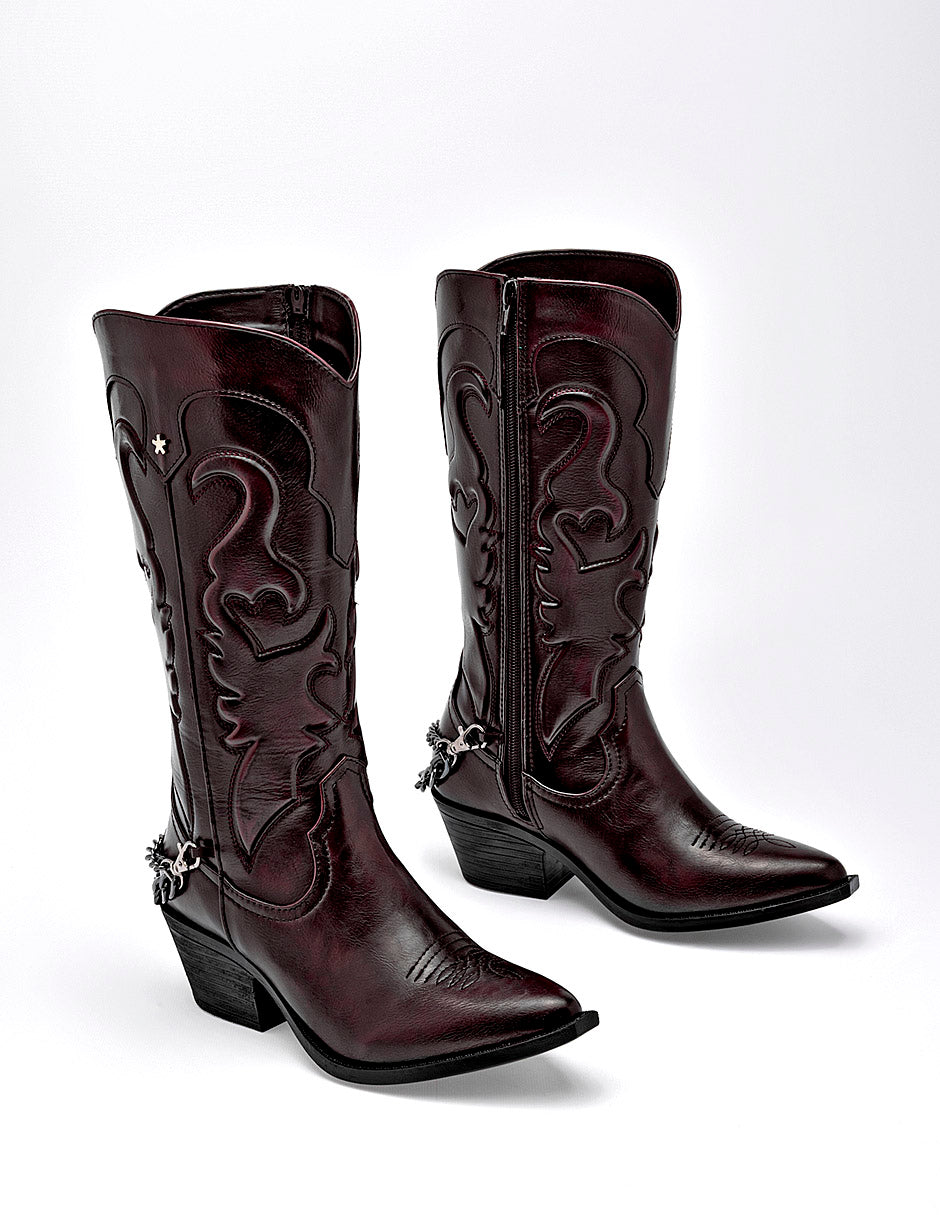Bota Tacón para Mujer  Vino Mika en Moramora