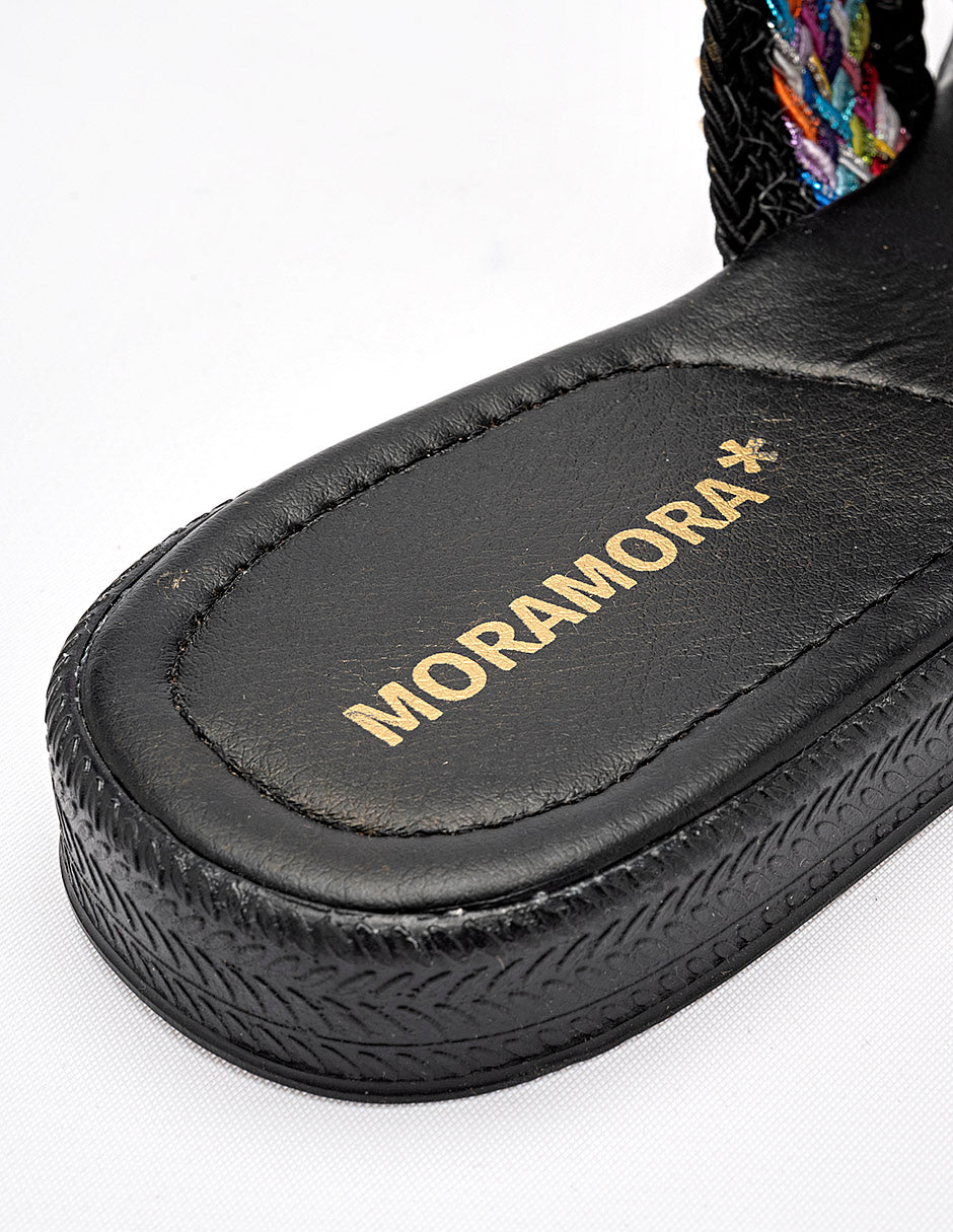 Sandalia piso para Mujer Negro Mei en Moramora