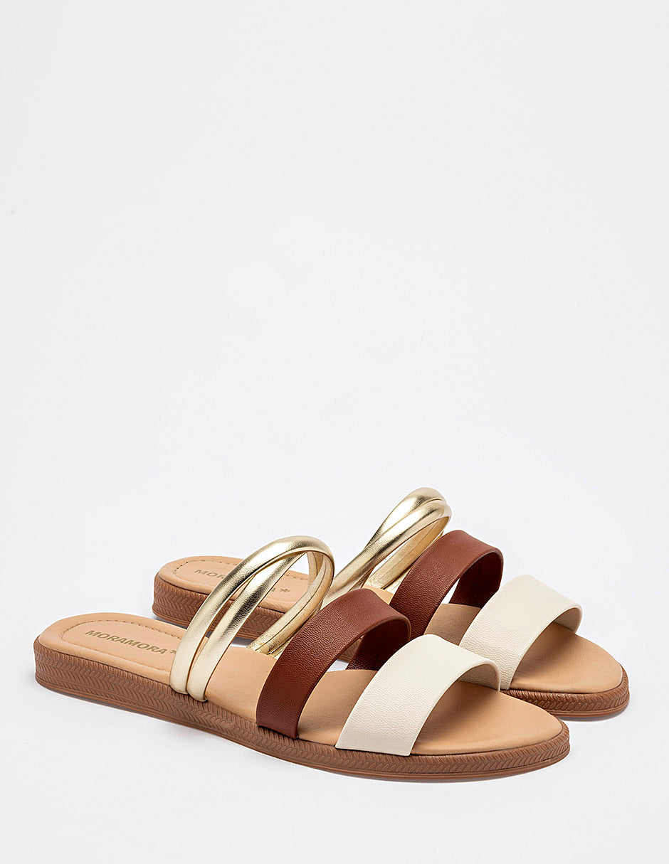 Sandalia piso para Mujer  Beige Daria en Moramora