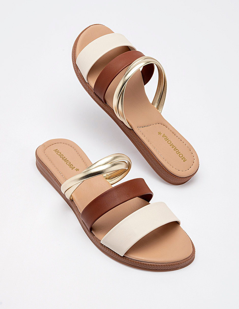 Sandalia piso para Mujer  Beige Daria en Moramora