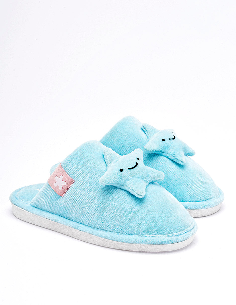 Pantufla para Niña  Azul Ibbie en Moramora