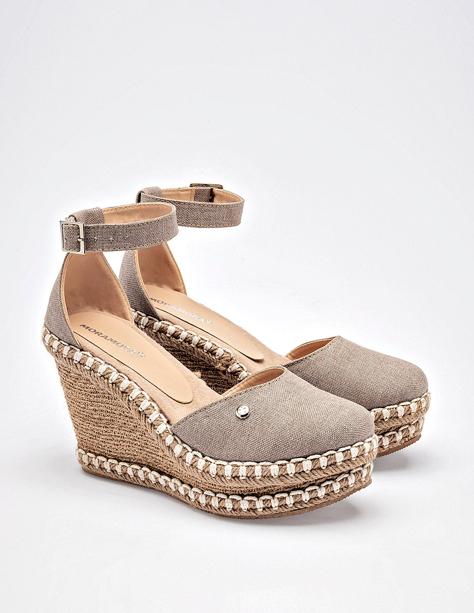 Alpargata Plataforma para Mujer  Beige Leila en Moramora