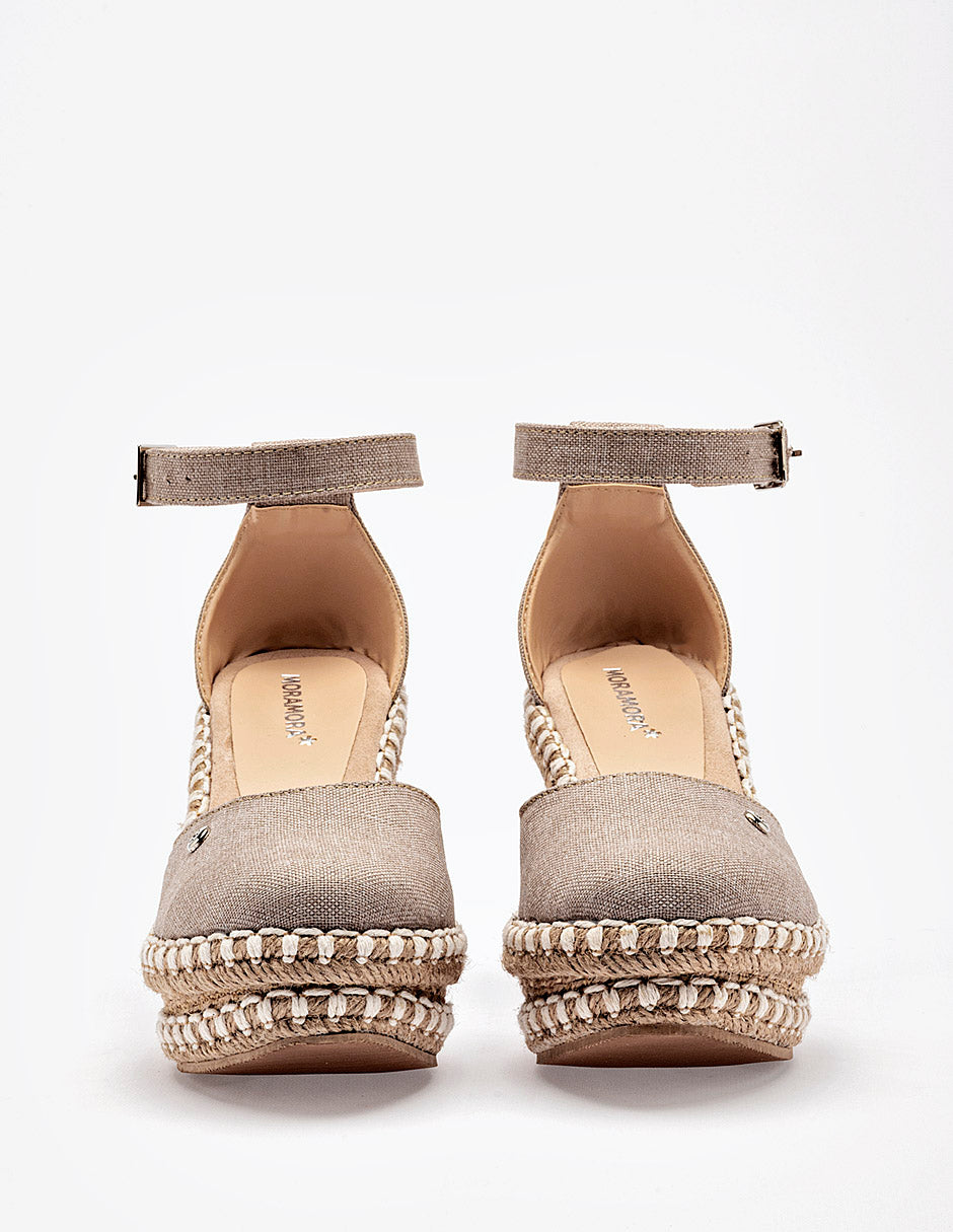 Alpargata Plataforma para Mujer  Beige Leila en Moramora