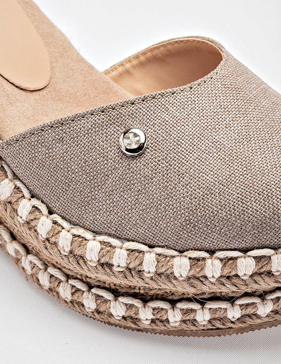 Alpargata Plataforma para Mujer  Beige Leila en Moramora