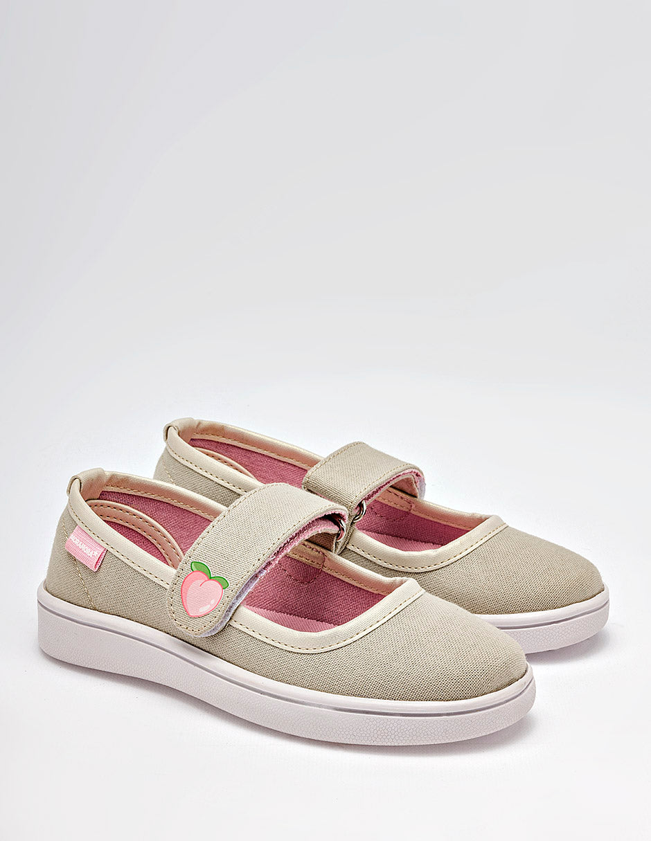 Tenis flat para Niña  Beige Kristen en Moramora