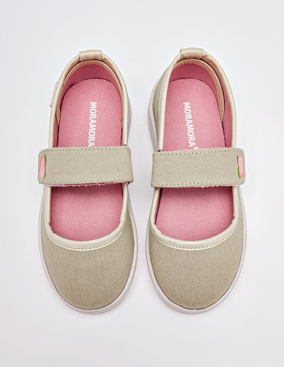 Tenis flat para Niña  Beige Kristen en Moramora
