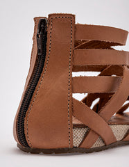 Sandalia artesanal piel para Mujer  Camel Elva