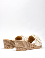 Sandalia cuña para Mujer  Marfil Mariana Mora Tierra 