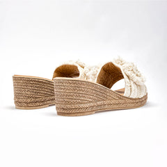 Sandalia cuña para Mujer Marfil Mariana