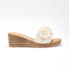 Sandalia cuña para Mujer Marfil Mariana