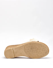 Sandalia cuña para Mujer  Marfil Mariana Mora Tierra 