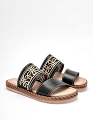 Sandalia artesanal piel para Mujer  Negro Rosalba