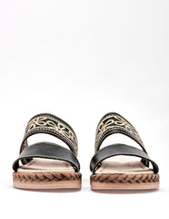 Sandalia artesanal piel para Mujer  Negro Rosalba