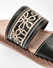 Sandalia artesanal piel para Mujer  Negro Rosalba