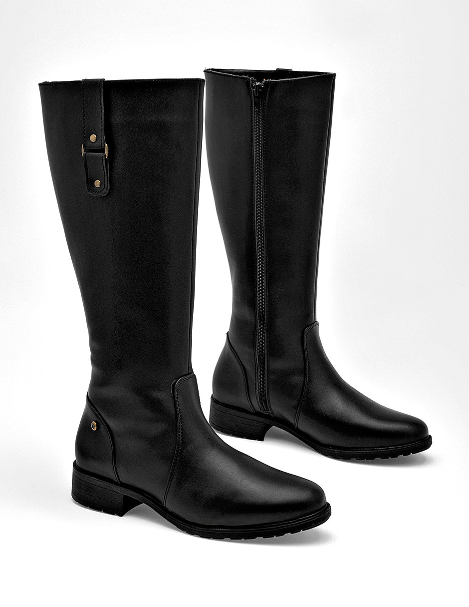 Bota Tacón para Mujer marca Moramora color negro CARMELA