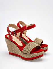 Sandalia cuña para Mujer Beige Anel en Moramora