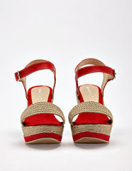 Sandalia cuña para Mujer Beige Anel en Moramora