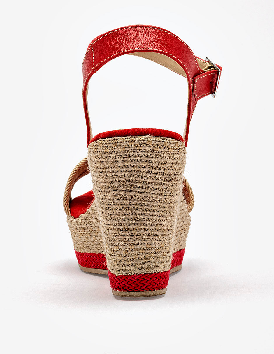 Sandalia cuña para Mujer Beige Anel en Moramora