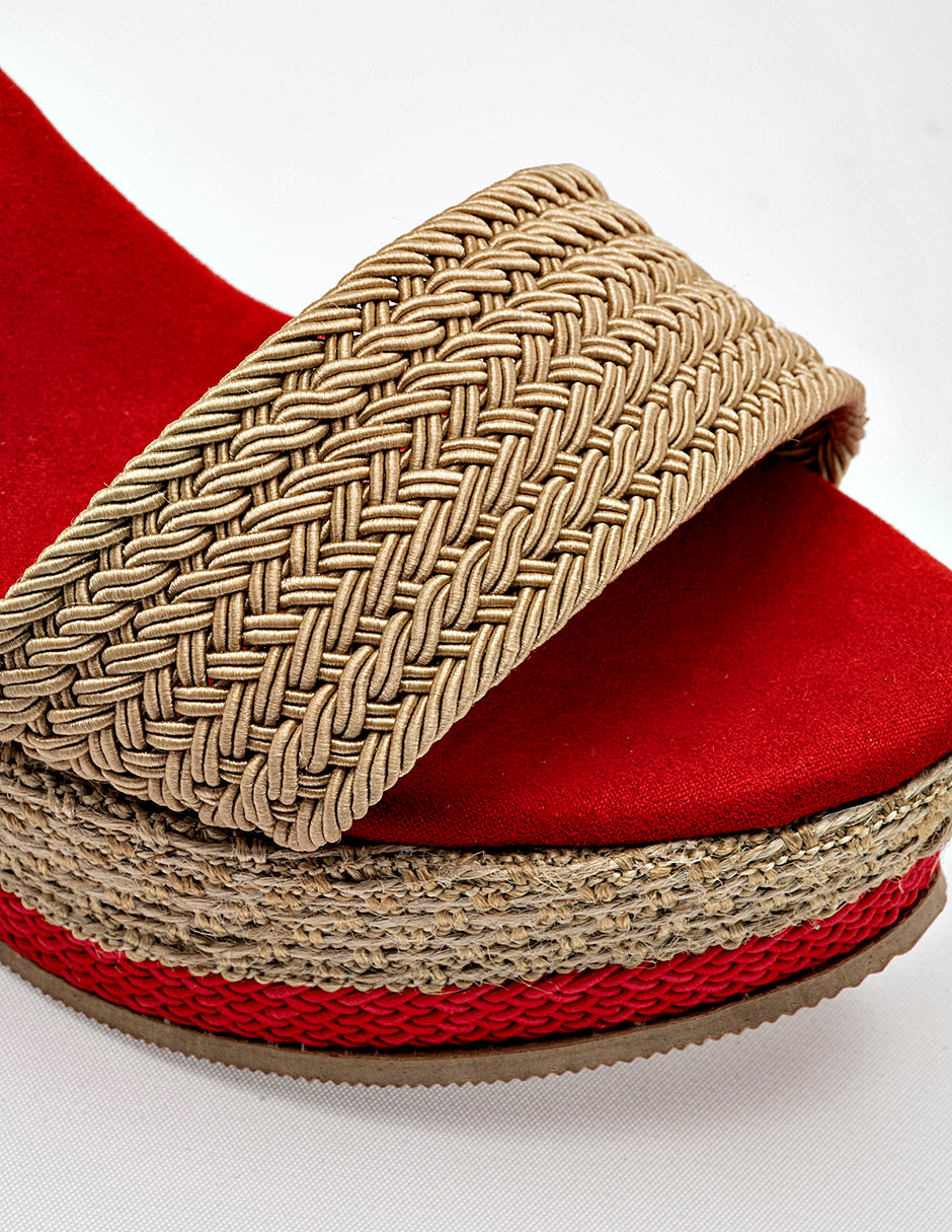 Sandalia cuña para Mujer Beige Anel en Moramora
