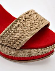 Sandalia cuña para Mujer Beige Anel en Moramora