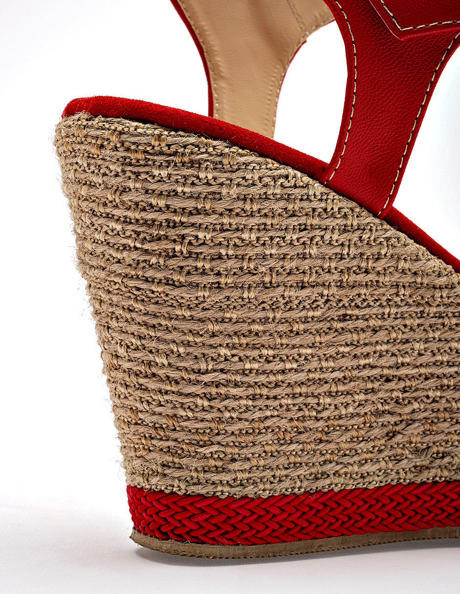 Sandalia cuña para Mujer Beige Anel en Moramora