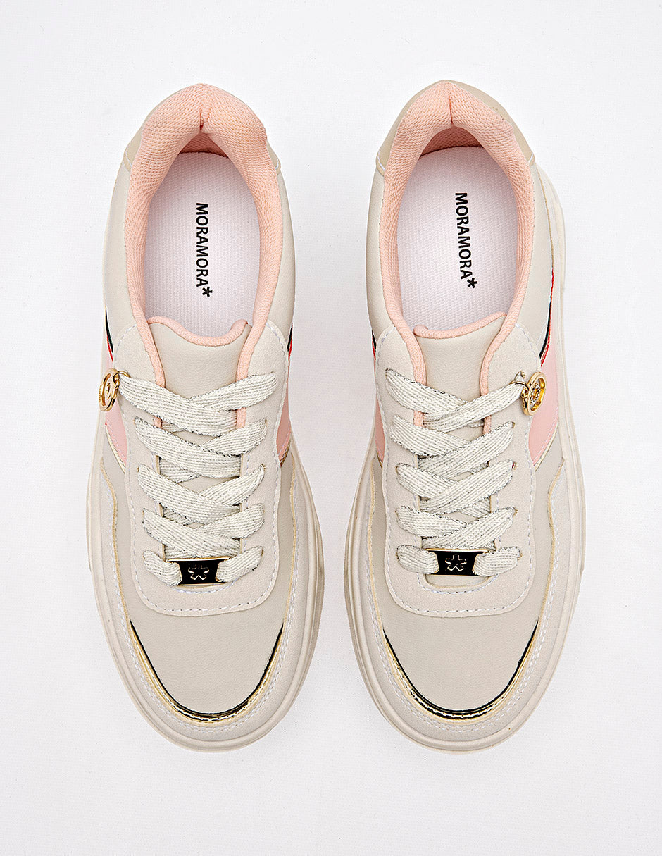 Tenis chunky para Mujer  Marfil Leticia en Moramora