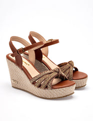 Sandalia cuña para Mujer  Camel Dolores en Moramora
