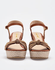 Sandalia cuña para Mujer  Camel Dolores en Moramora