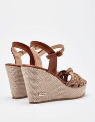Sandalia cuña para Mujer  Camel Dolores en Moramora